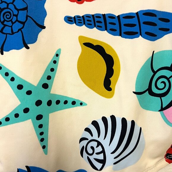 Hanna Andersson Girls One Piece Swimsuit Colorful Sea Shells Pull-On Beach Suit - Picture 9 of 10